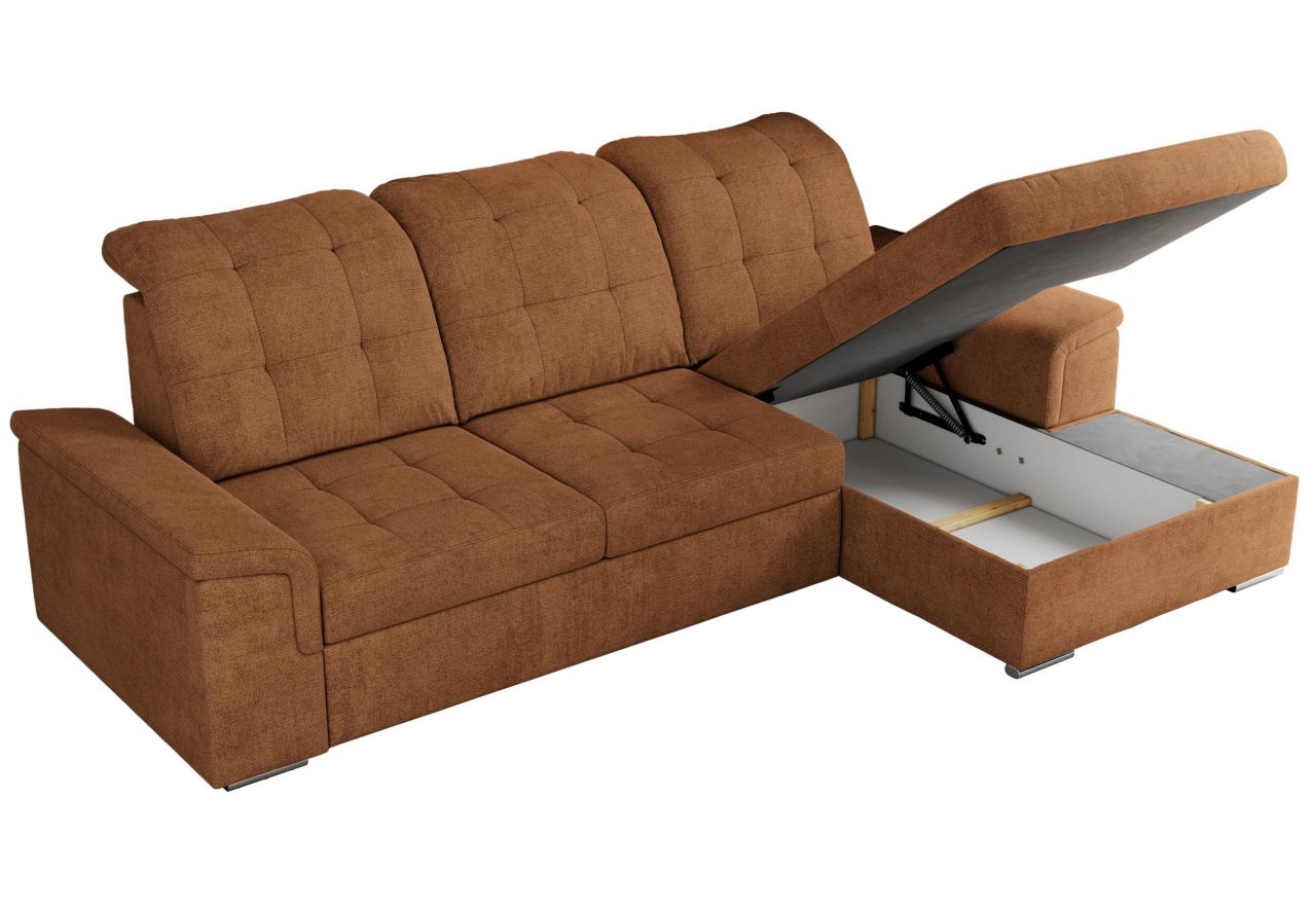 Narożnik MADRITO L - strona prawa - pomarańczowy, struktura