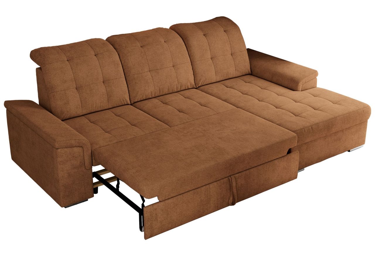 Narożnik MADRITO L - strona prawa - pomarańczowy, struktura