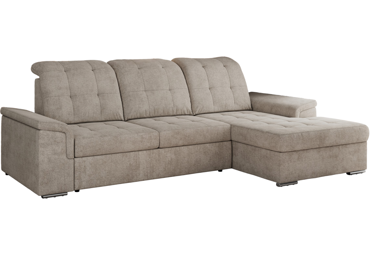 Narożnik MADRITO L - strona prawa - beżowy, struktura