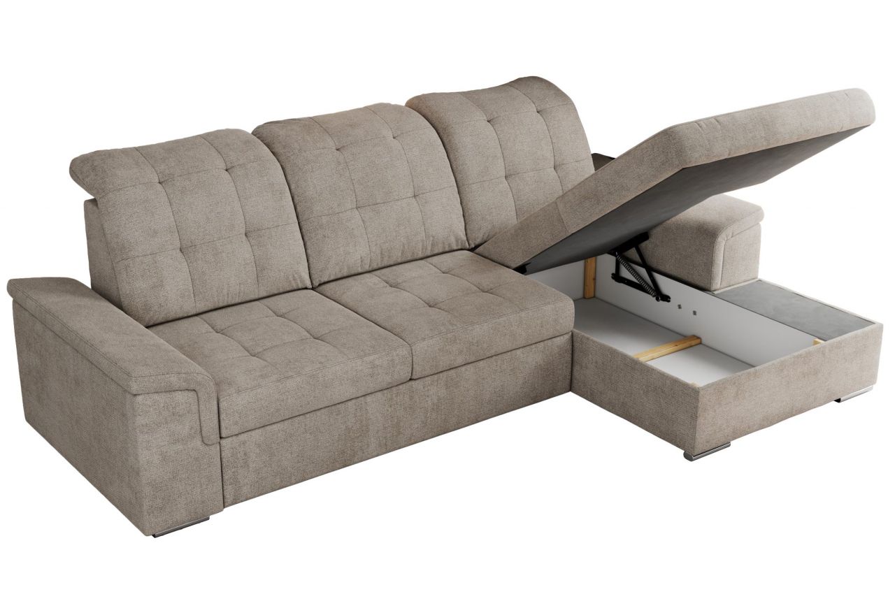 Narożnik MADRITO L - strona prawa - beżowy, struktura