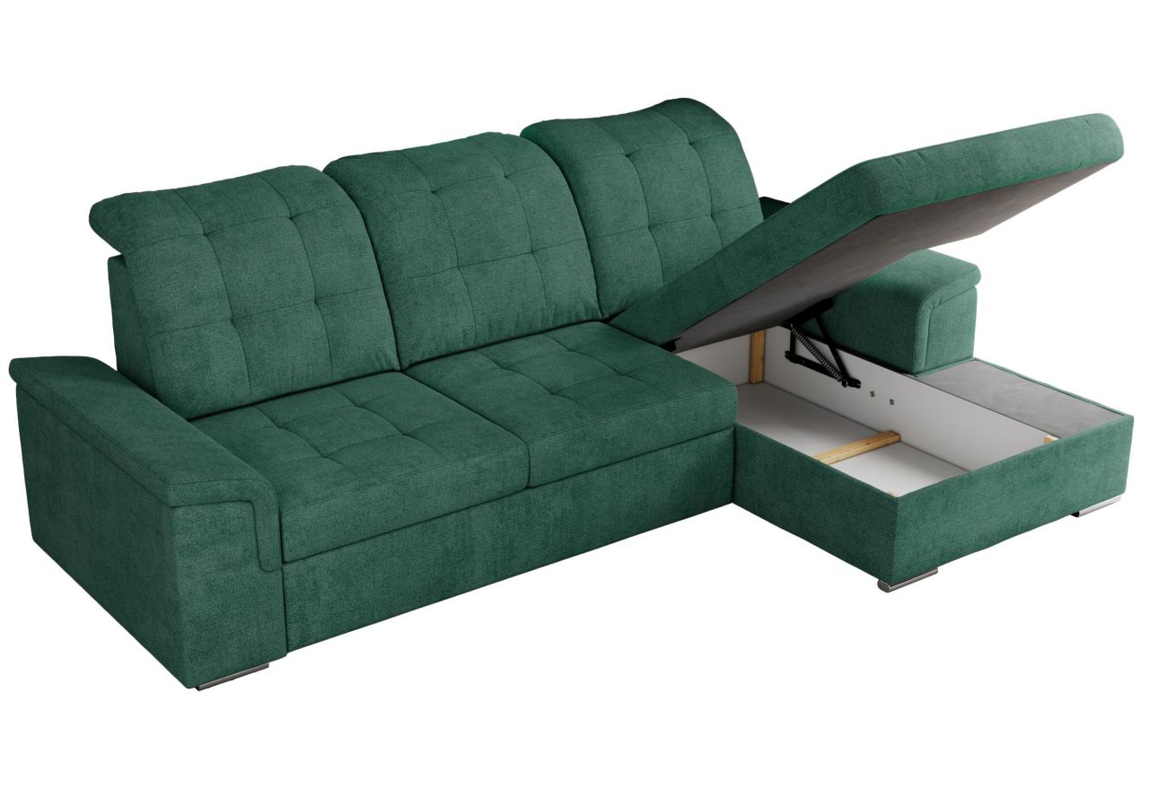 Narożnik MADRITO L - strona prawa - zielony, struktura