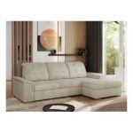 Narożnik MADRITO L - strona prawa - beżowy, welwet