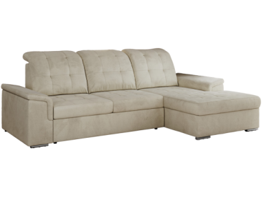 Narożnik MADRITO L - strona prawa - beżowy, welwet