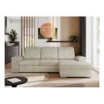 Narożnik MADRITO L - strona prawa - beżowy, welwet