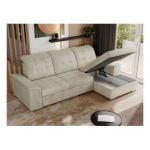 Narożnik MADRITO L - strona prawa - beżowy, welwet