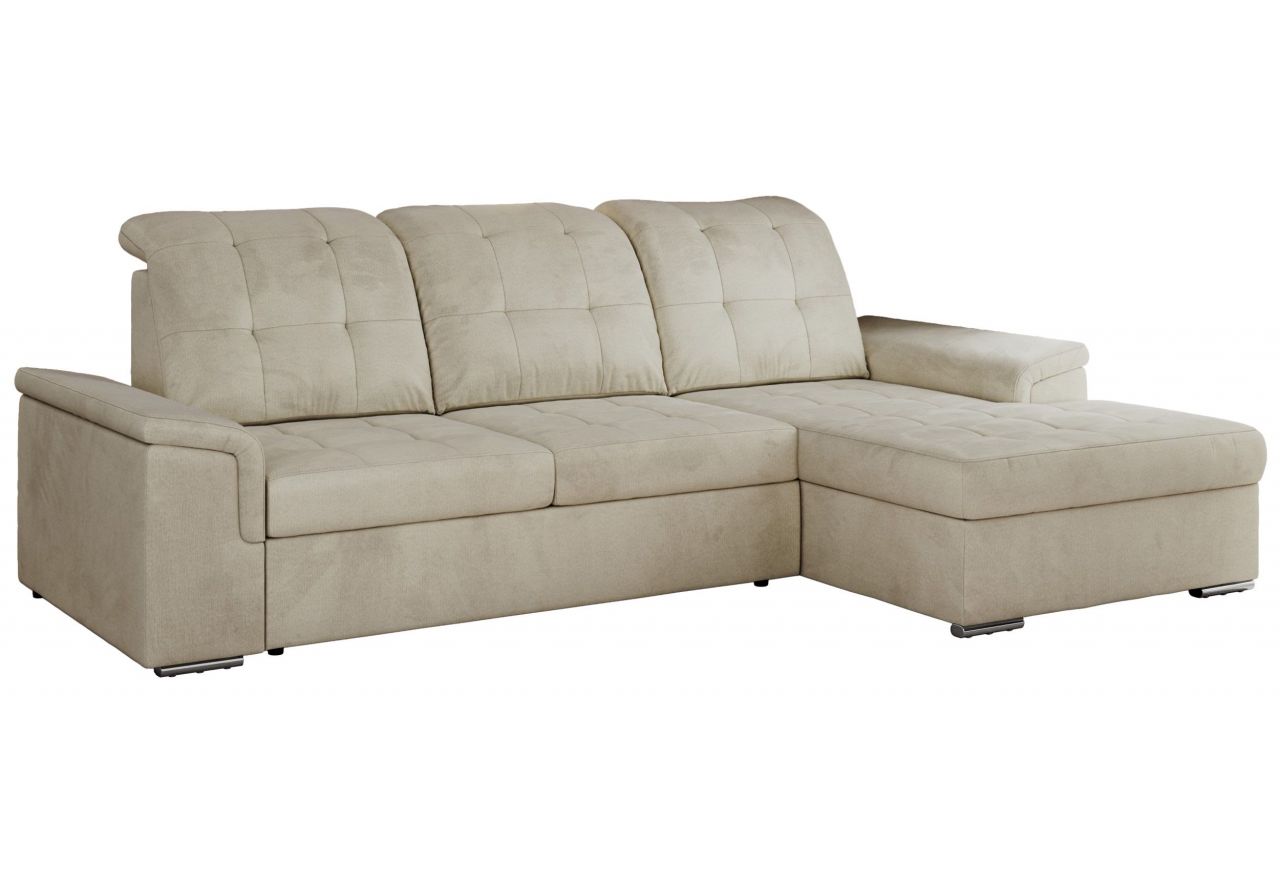 Narożnik MADRITO L - strona prawa - beżowy, welwet