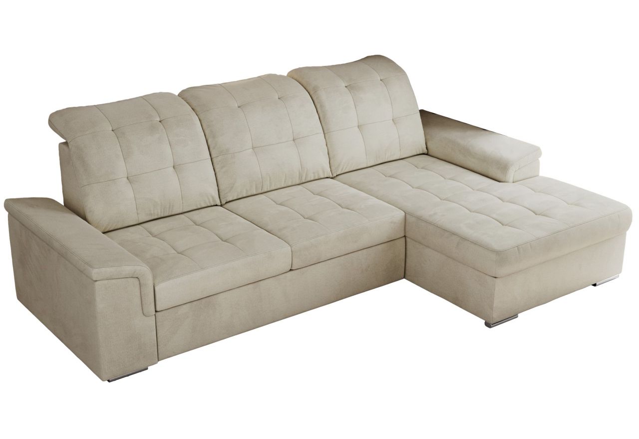 Narożnik MADRITO L - strona prawa - beżowy, welwet