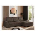 Narożnik MADRITO L - strona prawa - brązowy, welwet