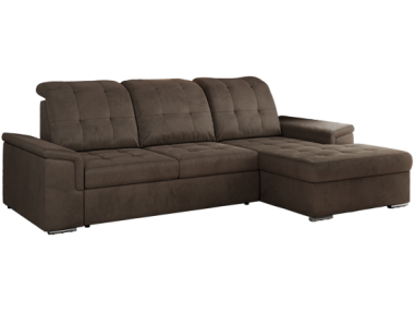 Narożnik MADRITO L - strona prawa - brązowy, welwet