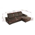 Narożnik MADRITO L - strona prawa - brązowy, welwet