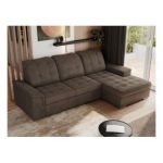 Narożnik MADRITO L - strona prawa - brązowy, welwet