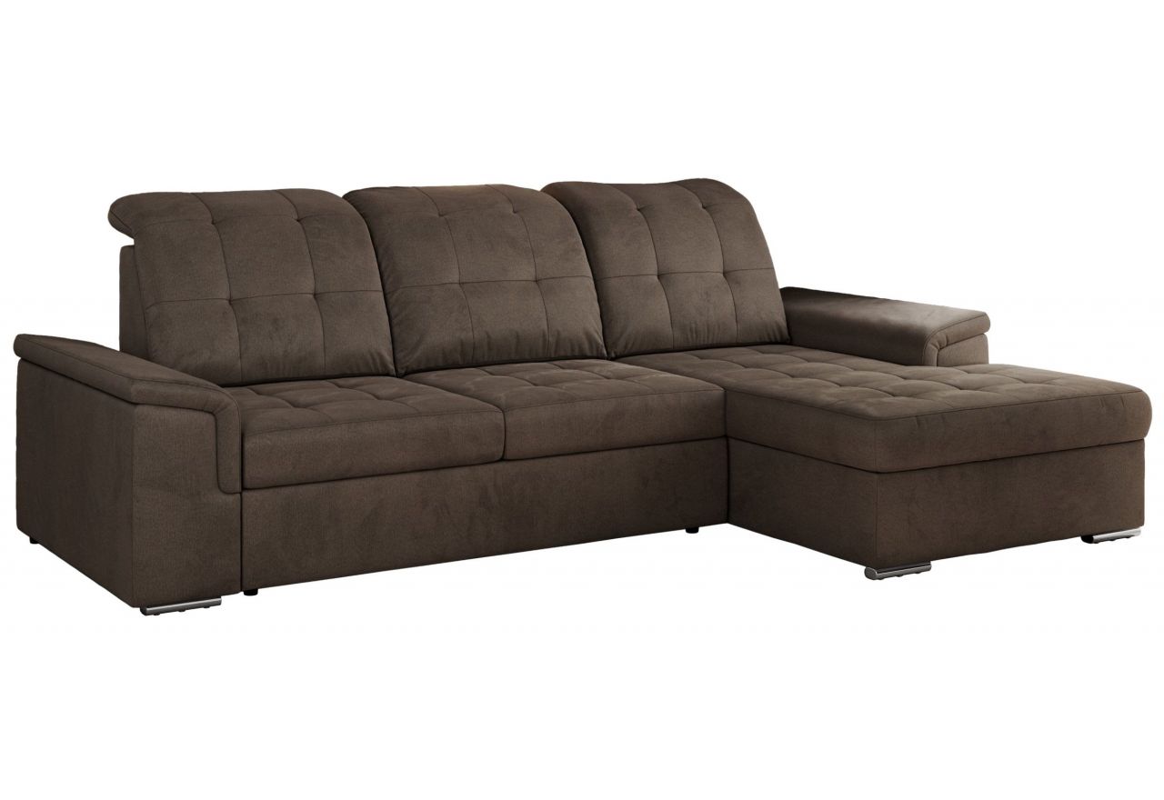 Narożnik MADRITO L - strona prawa - brązowy, welwet