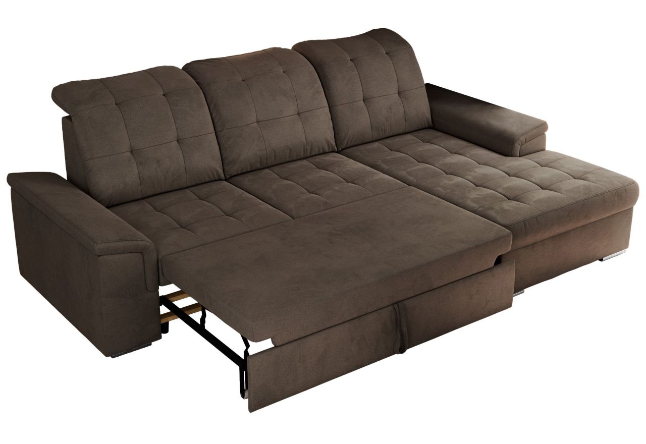 Narożnik MADRITO L - strona prawa - brązowy, welwet