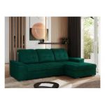 Narożnik MADRITO L - strona prawa - ciemnozielony, welwet