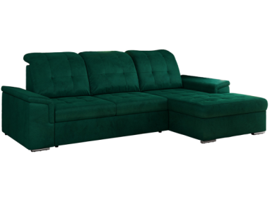 Narożnik MADRITO L - strona prawa - ciemnozielony, welwet