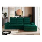 Narożnik MADRITO L - strona prawa - ciemnozielony, welwet