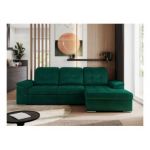 Narożnik MADRITO L - strona prawa - ciemnozielony, welwet