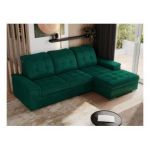 Narożnik MADRITO L - strona prawa - ciemnozielony, welwet