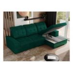 Narożnik MADRITO L - strona prawa - ciemnozielony, welwet