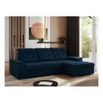 Narożnik MADRITO L - strona prawa - ciemnoniebieski, welwet
