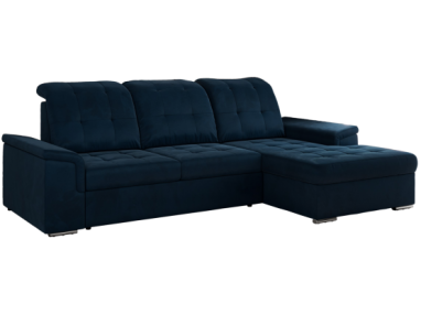 Narożnik MADRITO L - strona prawa - ciemnoniebieski, welwet