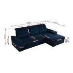 Narożnik MADRITO L - strona prawa - ciemnoniebieski, welwet