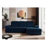 Narożnik MADRITO L - strona prawa - ciemnoniebieski, welwet