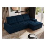 Narożnik MADRITO L - strona prawa - ciemnoniebieski, welwet