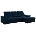 Narożnik MADRITO L - strona prawa - ciemnoniebieski, welwet