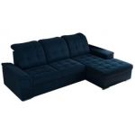 Narożnik MADRITO L - strona prawa - ciemnoniebieski, welwet