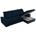 Narożnik MADRITO L - strona prawa - ciemnoniebieski, welwet