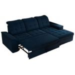 Narożnik MADRITO L - strona prawa - ciemnoniebieski, welwet