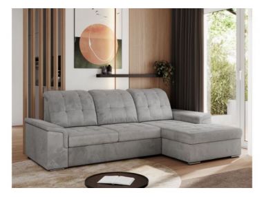 Narożnik MADRITO L - strona prawa - jasnoszary, welwet