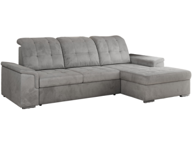 Narożnik MADRITO L - strona prawa - jasnoszary, welwet