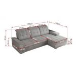 Narożnik MADRITO L - strona prawa - jasnoszary, welwet