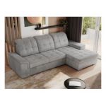Narożnik MADRITO L - strona prawa - jasnoszary, welwet