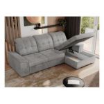 Narożnik MADRITO L - strona prawa - jasnoszary, welwet