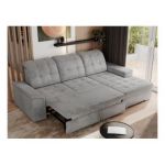 Narożnik MADRITO L - strona prawa - jasnoszary, welwet