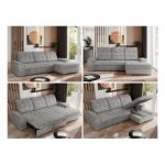 Narożnik MADRITO L - strona prawa - jasnoszary, welwet