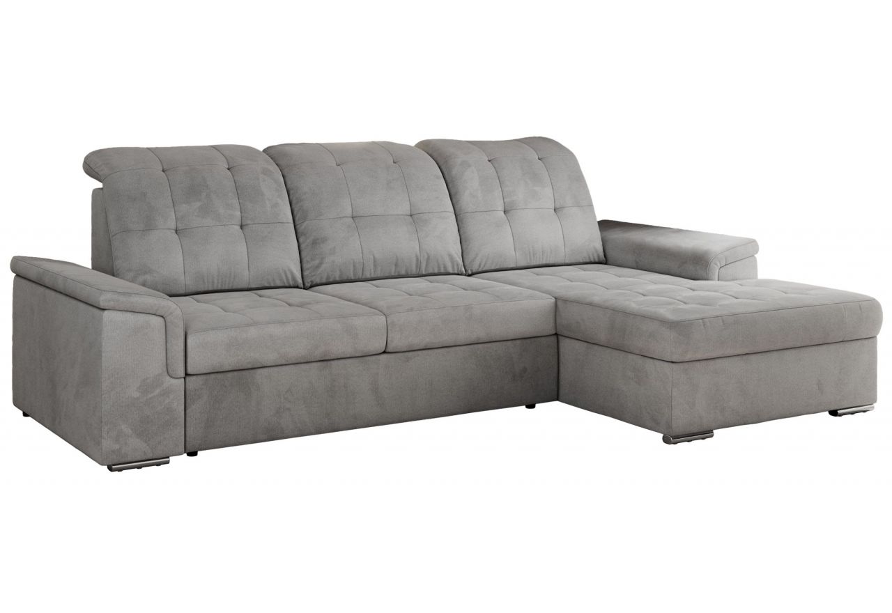 Narożnik MADRITO L - strona prawa - jasnoszary, welwet