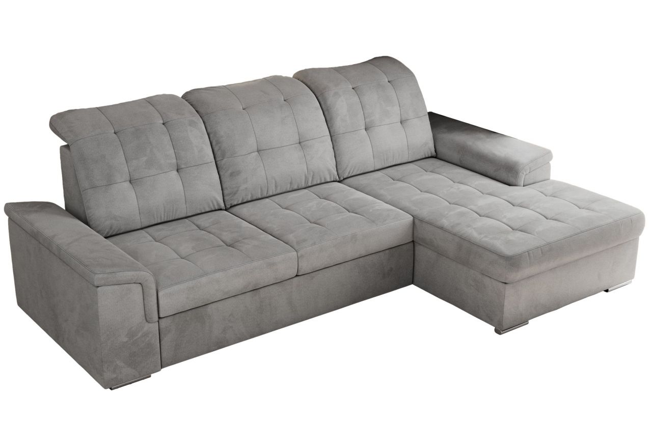 Narożnik MADRITO L - strona prawa - jasnoszary, welwet