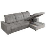 Narożnik MADRITO L - strona prawa - jasnoszary, welwet