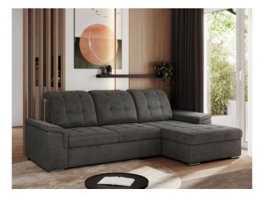 Narożnik MADRITO L - strona prawa - ciemnoszary, welwet