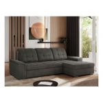 Narożnik MADRITO L - strona prawa - ciemnoszary, welwet