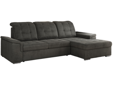 Narożnik MADRITO L - strona prawa - ciemnoszary, welwet