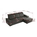 Narożnik MADRITO L - strona prawa - ciemnoszary, welwet