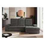 Narożnik MADRITO L - strona prawa - ciemnoszary, welwet