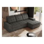 Narożnik MADRITO L - strona prawa - ciemnoszary, welwet