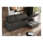 Narożnik MADRITO L - strona prawa - ciemnoszary, welwet