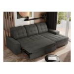 Narożnik MADRITO L - strona prawa - ciemnoszary, welwet